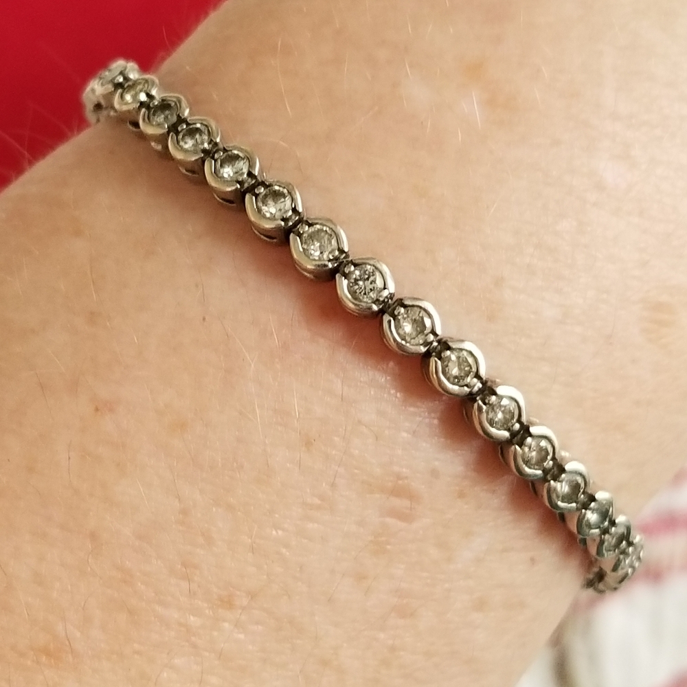 14k White Gold Diamond Bracelet 3ct